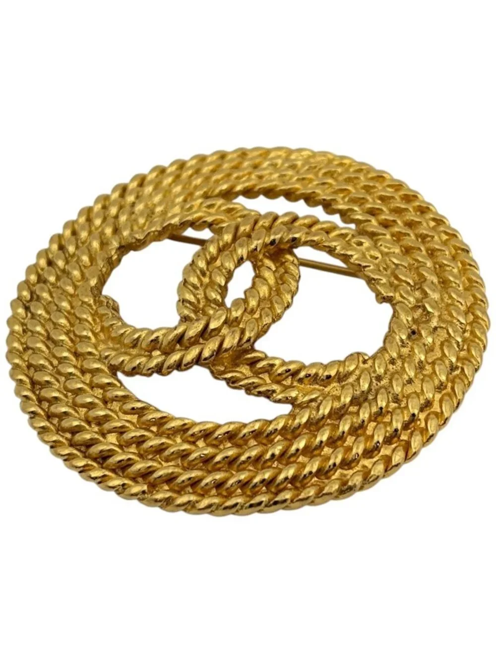 Chanel Brooch CC Logo Gold Plated